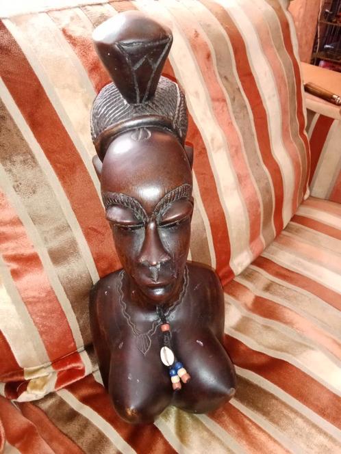 Exquisite Fulani Jonge Vrouwen Ebbenhout Gesneden Sculptuur,, Antiek en Kunst, Kunst | Niet-Westerse kunst, Ophalen of Verzenden