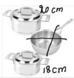 Demeyere silver 7 pannen, Huis en Inrichting, Keuken | Potten en Pannen, Nieuw, Pannenset, Ophalen of Verzenden, Rvs