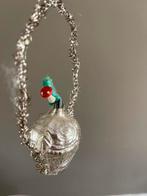 Antiek kerstornament zilver zilverdraad paddestoel 12 cm, Ophalen, Gebruikt