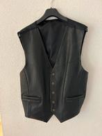 Vintage Zwart leren vest, Kleding | Heren, Ophalen of Verzenden, Zo goed als nieuw, Maat 56/58 (XL), Zwart