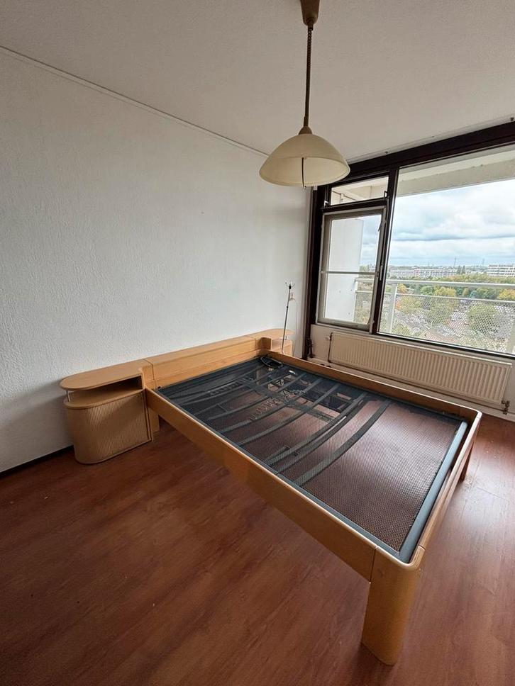 Auping Auronde Elektrische twijfelaar, Huis en Inrichting, Slaapkamer | Bedden, Gebruikt, Twijfelaar, 140 cm, 200 cm, Hout, Bruin