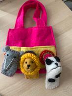 Schattig kindertasje 18 x 16 cm Van wolvilt met diertjes, Ophalen of Verzenden, Zo goed als nieuw