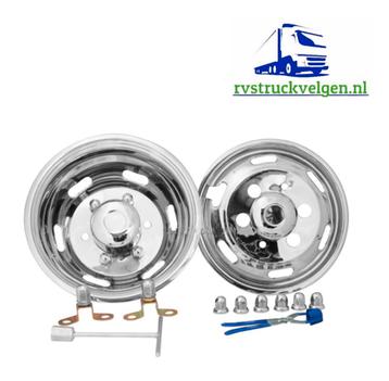 Iveco Daily 16inch rvs wieldoppen set voor dubbellucht  beschikbaar voor biedingen