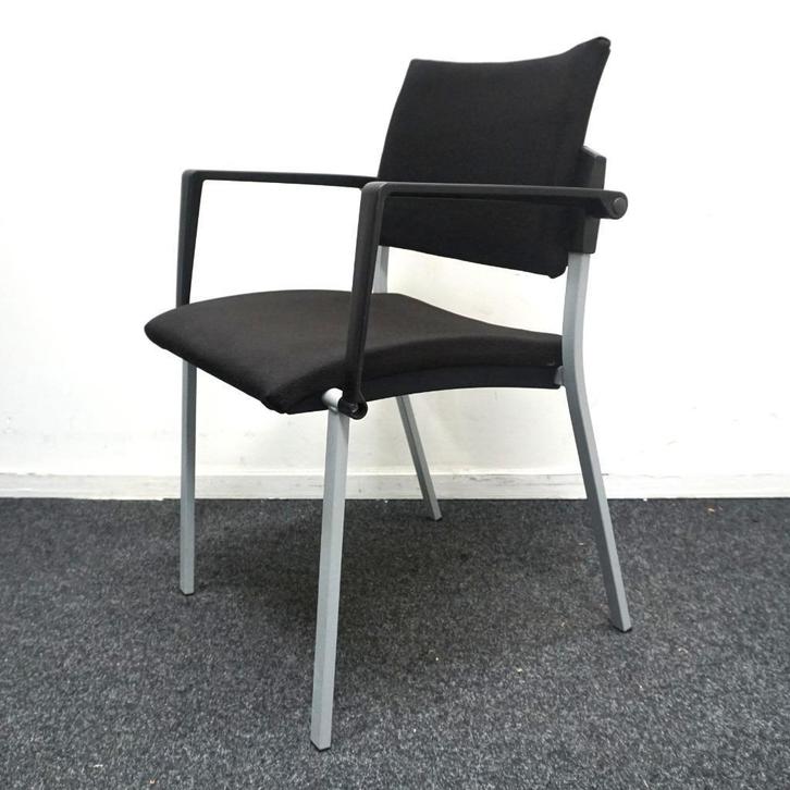 Drentea vergaderstoelen | 4-poots | Zwart | Stapelbaar, Huis en Inrichting, Stoelen, Gebruikt, Vijf, Zes of meer stoelen, Metaal