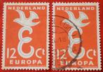 Nederland - Europa 2x 12c - 1x Postfris / 1x Gestempeld, Verzenden, Na 1940, Postfris