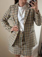 H&M blazer + rok maat s 36 mantelpakje Zara mango jasje, Beige, Kostuum of Pak, H&M, Ophalen of Verzenden
