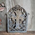 Brocante gietijzeren ornament rooster kruis 38x31cm *Etage3*, Gebruikt, ., Ophalen of Verzenden, .