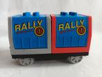 Duplo trein treinwagon met rally bak, Kinderen en Baby's, Speelgoed | Duplo en Lego, Duplo, Ophalen of Verzenden, Zo goed als nieuw