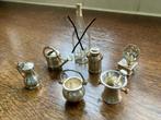 6 verzilverde miniatuurtjes ongeveer 3 tot 3,5 cm, Ophalen of Verzenden
