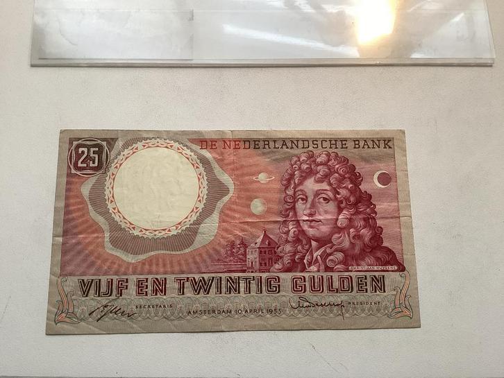 25 gulden uit 1955 Huygens'-biljet, Postzegels en Munten, Bankbiljetten | Nederland, Los biljet, 25 gulden, Ophalen of Verzenden