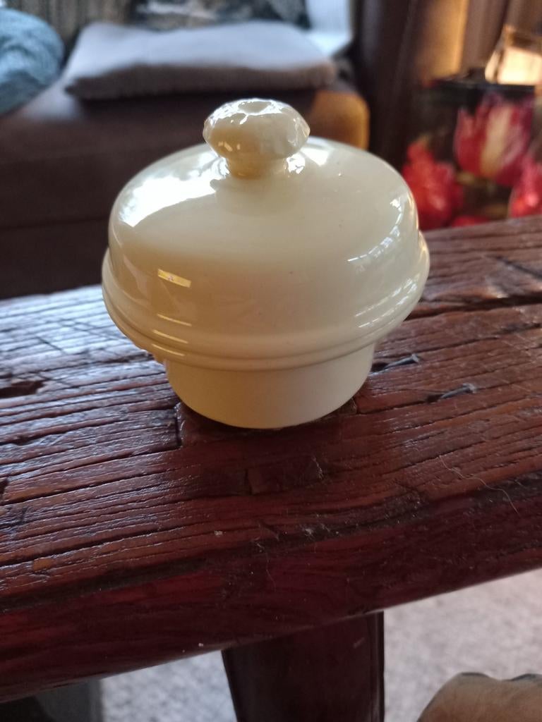 Brocante frans pateschaaltje roomkleur 8 bij 6 pasen, Ophalen of Verzenden