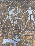 bijzonder leuk bijzettafeltje met los metalen blad hg 48 cm, 45 tot 60 cm, Minder dan 55 cm, De doofpot, Rond