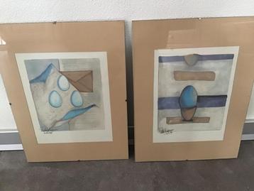 2 Litho’s door Patty Harpenau, gesigneerd beschikbaar voor biedingen