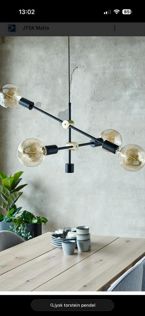 Torstein Jysk Pendellamp Zwart/Goud, Huis en Inrichting, Lampen | Hanglampen, Nieuw, Minder dan 50 cm, Metaal, Ophalen of Verzenden