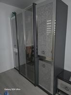 Mooie kledingkast 200x218 antraciet/grijs en zilver kleurig, Ophalen, Zo goed als nieuw