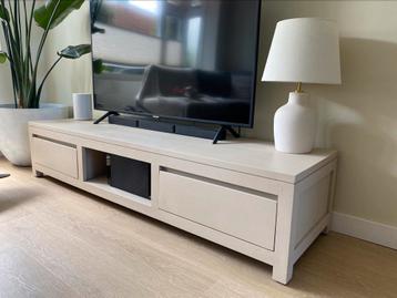 Tv meubel beige massief hout