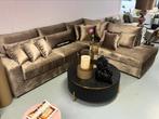 Luxe Velvet Croco Hoekbank Pocket 310x250cm NIEUW - Goud, Huis en Inrichting, Banken | Bankstellen, Info@oosterbaanwonen.nl, Hoekbank