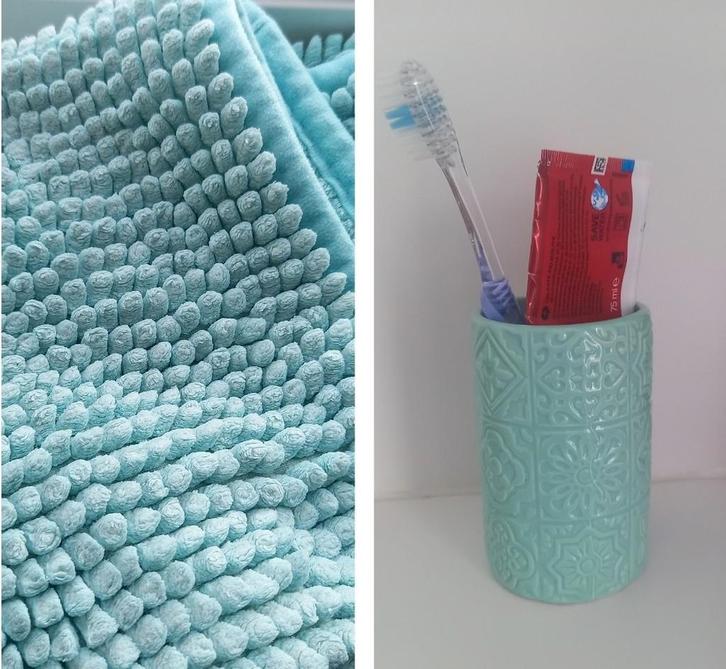 Badmat & Tandenborstelhouder Set, Huis en Inrichting, Badkamer | Badtextiel en Accessoires, Ophalen of Verzenden