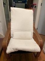 Comfortabele fauteuil met houten frame, Huis en Inrichting, Fauteuils, Ophalen, Gebruikt, 75 tot 100 cm, 50 tot 75 cm