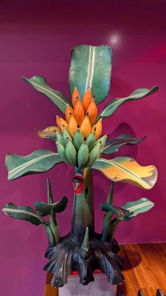 Braziliaans Houten Bloemstuk - 57cm, Huis en Inrichting, Woonaccessoires | Wanddecoraties, Zo goed als nieuw, Ophalen