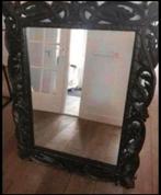 Grote mooie zwarte spiegel maten 120 x 96 x 3,5, 75 tot 100 cm, 100 tot 150 cm, Gebruikt, Rechthoekig