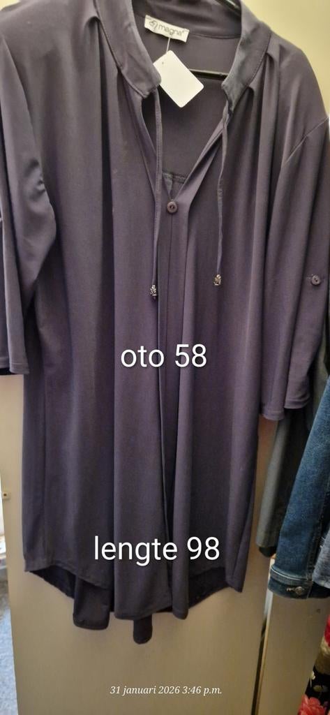 Grijze lange Magna tuniek, Overige kleuren, Maat 42/44 (L), Nieuw, Ophalen of Verzenden