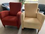 NU GRATIS 2 mooie stoffen fauteuils roodbruin en geel, Huis en Inrichting, Fauteuils, Ophalen, 75 tot 100 cm, Zo goed als nieuw