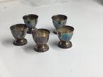 Verzilverde eierdopjes - set van 5, Ophalen of Verzenden, Zilver