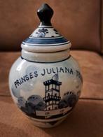 Delfts Blauw Potje met Deksel - Prinses Juliana Toren, Ophalen of Verzenden