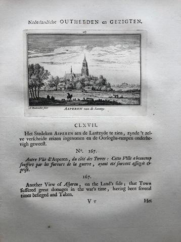 167 / Asperen aan de Landzijde Kopergravure 1732 beschikbaar voor biedingen