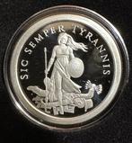1 oz SBSS "Sic Semper Tyrannis" .999 zilver munt proof, Ophalen of Verzenden, Zilver