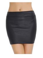 Zwarte kunst leren mini rok / sexy leer dames vrouwen, Verzenden, Nieuw, Zwart, Boven de knie