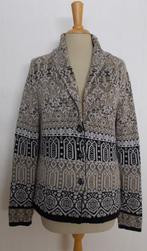 Mooi bruin/zwart 45 % katoen Noors look print vest! L, Ophalen of Verzenden, Zo goed als nieuw, Maat 42/44 (L), Bruin