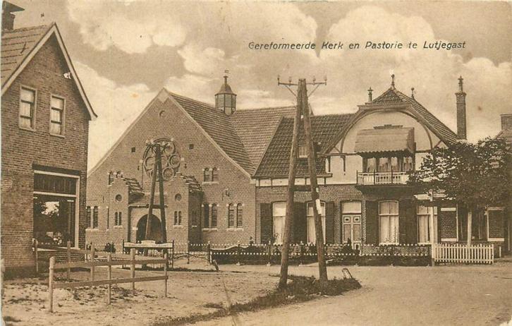 701276049 Lutjegast Geref Kerk en Pastorie, Verzamelen, Ansichtkaarten | Nederland, Groningen, Voor 1920, Verzenden