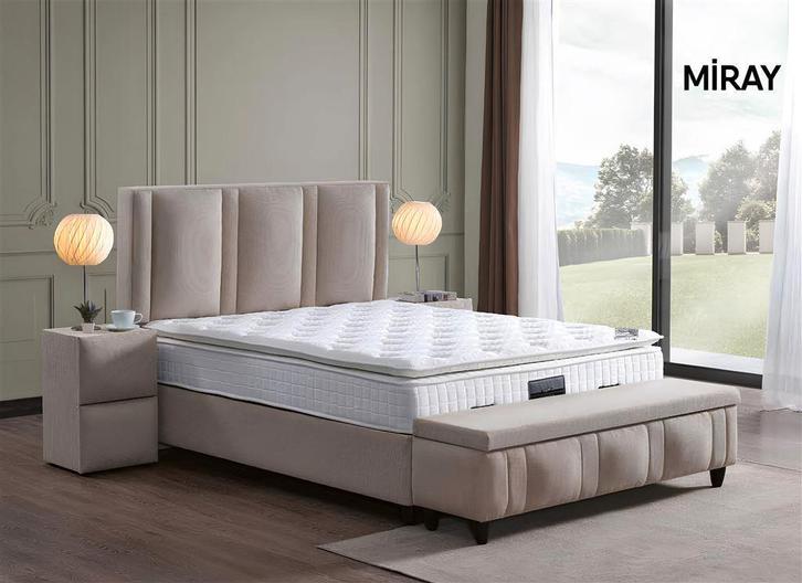 Baza bed met Opbergruimte Miray, Huis en Inrichting, Slaapkamer | Boxsprings, Nieuw, Tweepersoons, Ophalen of Verzenden