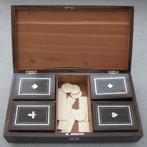 Fiches kaart kistje met 4 binnen dozen en 11 benen fiches, Antiek en Kunst, Ophalen of Verzenden