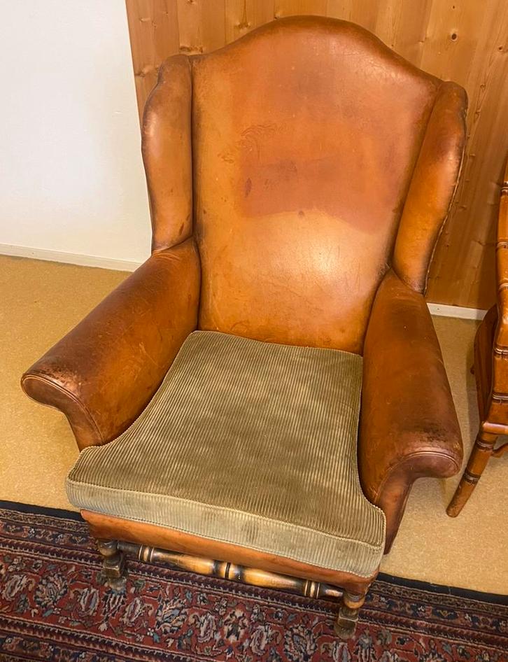 Artifort vintage leren fauteuil – Theo Ruth (jaren 50), Antiek en Kunst, Antiek | Meubels | Stoelen en Banken, Ophalen