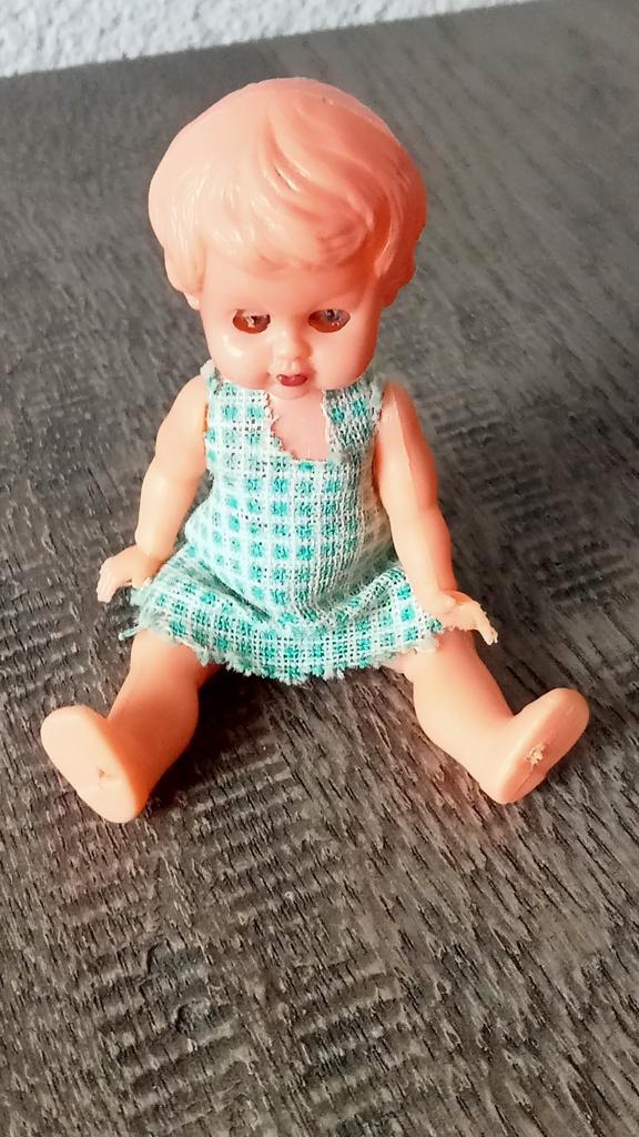 Vintage Poppenhuis Poppetje - Knipperende Oogjes, Kinderen en Baby's, Speelgoed | Poppen, Gebruikt, Overige typen, Ophalen of Verzenden