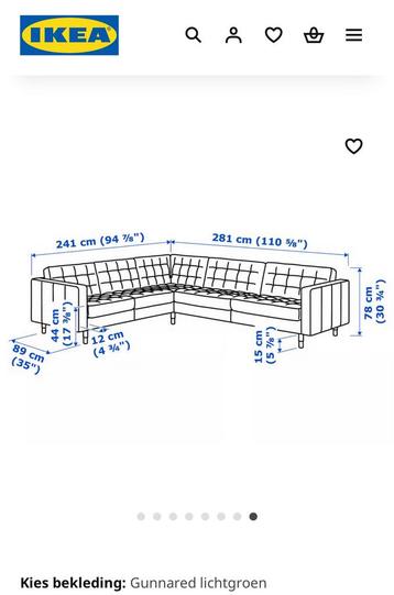 IKEA Landskrona hoekbank lichtgroen - afbeelding 9