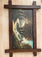 Klassiek Schilderij Hert in Boslandschap met Houten Lijst, Ophalen