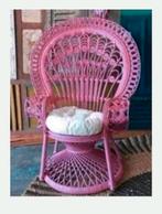 Roze rotan pauwenstoel, Huis en Inrichting, Ophalen, Nieuw, Riet of Rotan, Bohemian