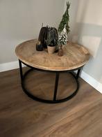 Teak houten ronde salontafel, 50 tot 100 cm, Zo goed als nieuw, Minder dan 50 cm, Teakhout