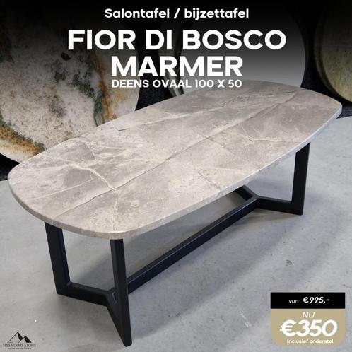 OPRUIMING! Deens Ovaal marmer salontafel deals!, Huis en Inrichting, Tafels | Salontafels, Nieuw, Minder dan 50 cm, 50 tot 100 cm