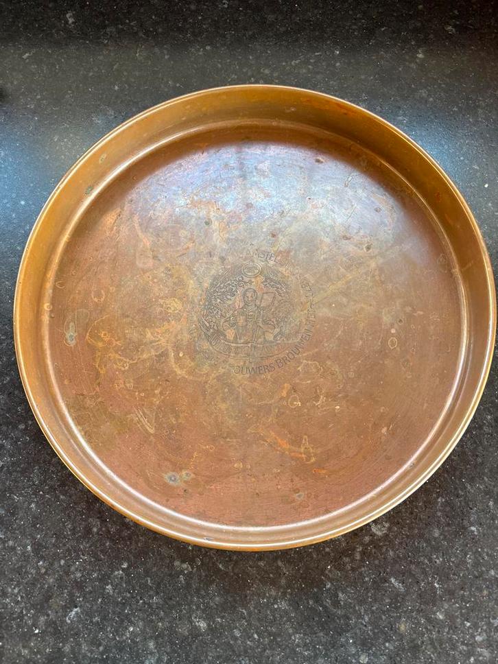 Koperen Dienblad Amstel Bier - Vintage, Antiek en Kunst, Antiek | Koper en Brons, Koper, Ophalen of Verzenden