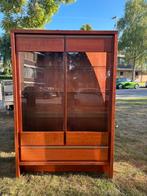grote antieke vitrinekast van eikenhout, Huis en Inrichting, Met deur(en), Eikenhout, 50 tot 100 cm, Zo goed als nieuw