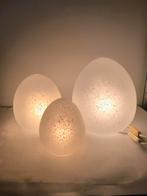 Vintage Clichy Glas Ei Lampen Set - Jaren 70/80, Ophalen of Verzenden, Zo goed als nieuw, Glas, Minder dan 50 cm