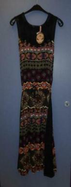 Fornarina nieuwe boho maxidress Polyna black mt S 36 28013, Nieuw, Ophalen of Verzenden, Onder de knie, Maat 36 (S)