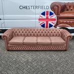 Chesterfield bank xl cognac bruin zacht leer, Ophalen, 250 tot 300 cm, Gebruikt, Chesterfield