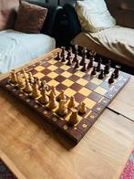Schaakspel hout vintage, Hobby en Vrije tijd, Gezelschapsspellen | Bordspellen, Ophalen, Zo goed als nieuw