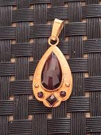 14K Gouden Hanger met Granaat, Sieraden, Tassen en Uiterlijk, Antieke sieraden, Ophalen, Goud, Hanger, Met edelsteen